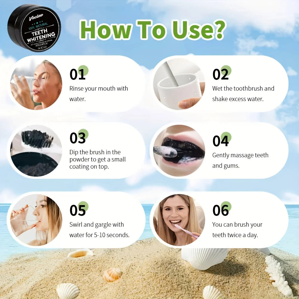 Vaclav Activated Charcoal Teeth Whitening Powder