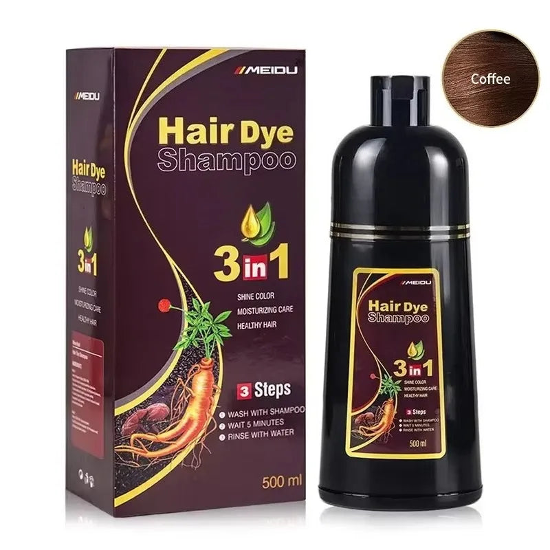 Meidu 3-in-1 Instant Hair Coloring Shampoo – Natural Black & More