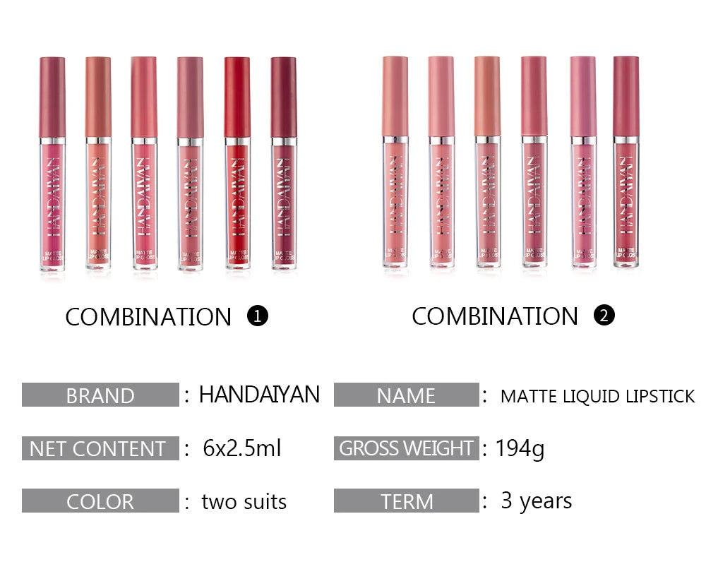The Velvet Muse Collection: Set of 6 Matte Liquid Lipsticks
