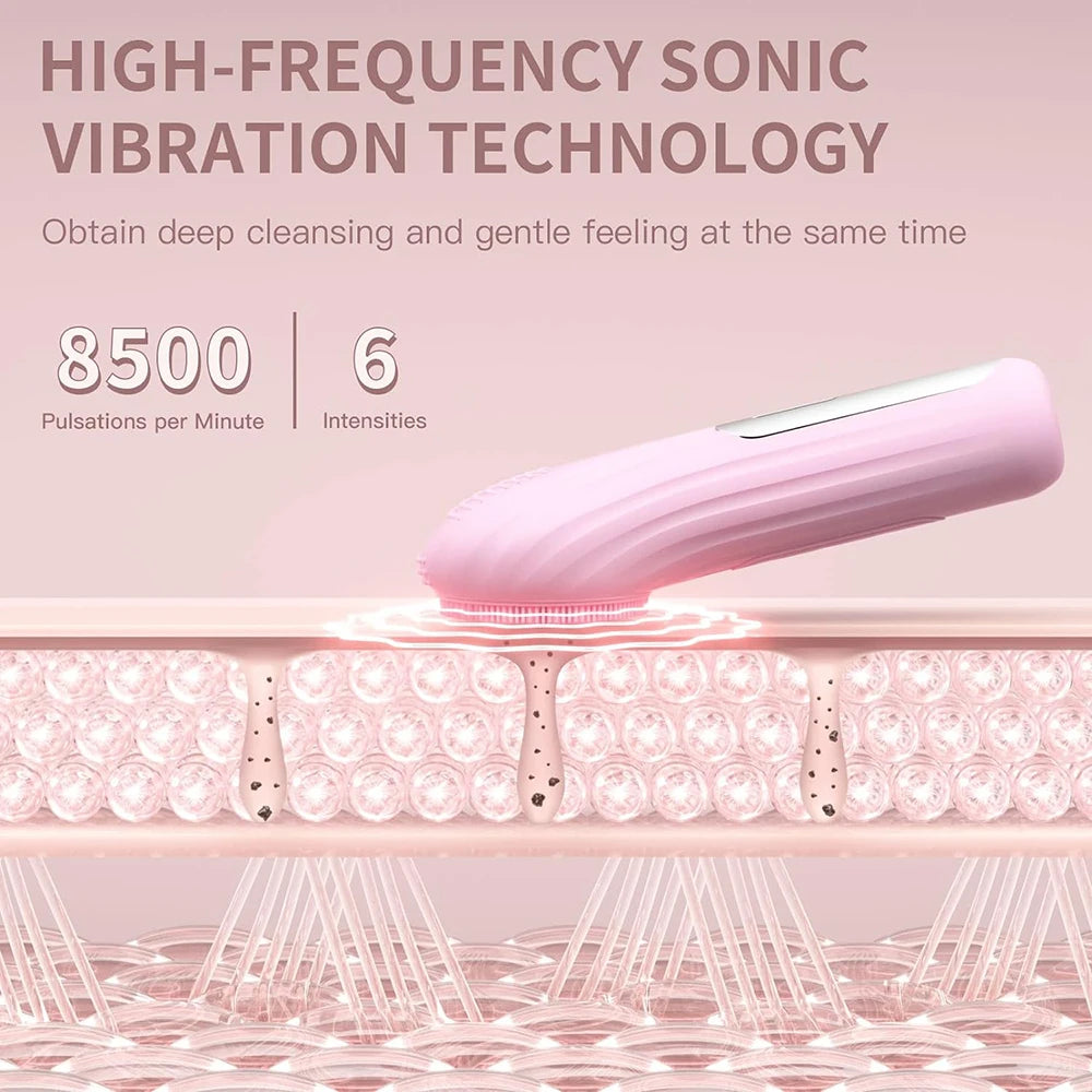 Sonic Glow Facial Cleansing Device – 100% Waterproof & Rechargeable