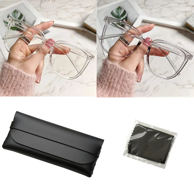 Blue Light Blocking Glasses for Women – Retro Flat Frame Eyeglasses