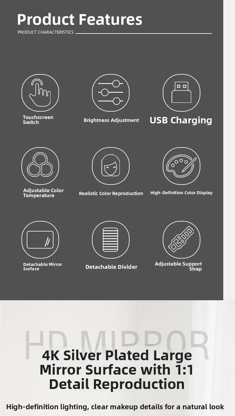 LED Makeup Case with Mirror – Large Capacity Portable Cosmetic Organizer