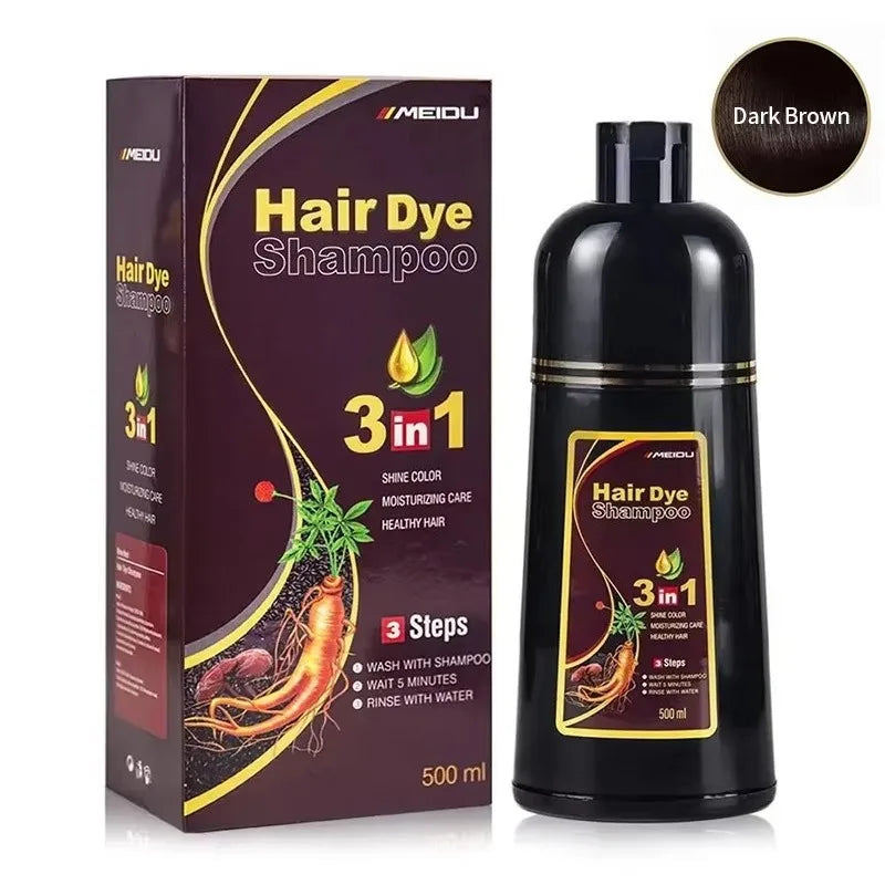 Meidu 3-in-1 Instant Hair Coloring Shampoo – Natural Black & More