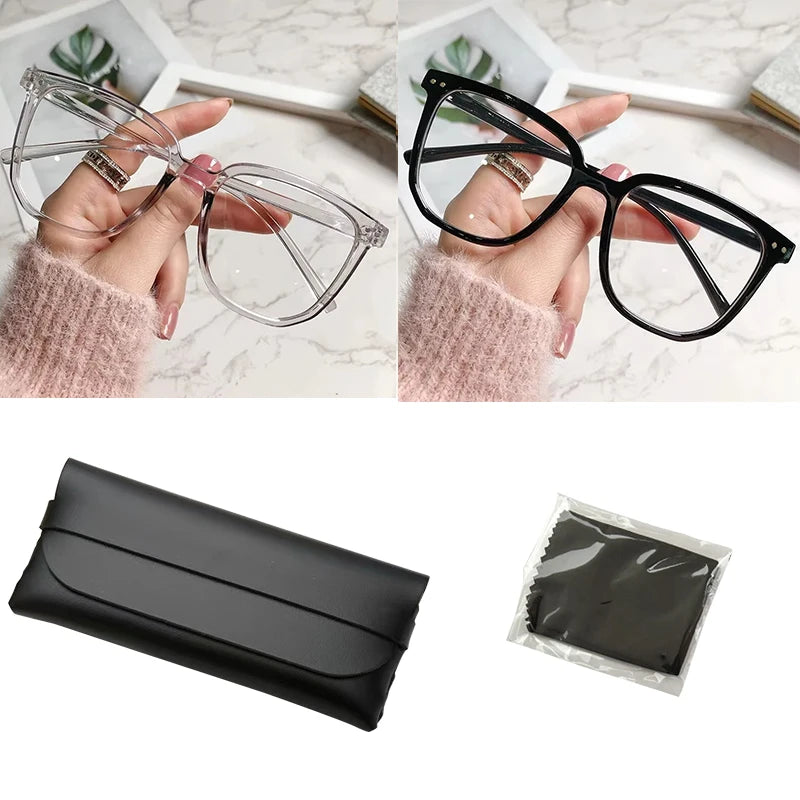 Blue Light Blocking Glasses for Women – Retro Flat Frame Eyeglasses