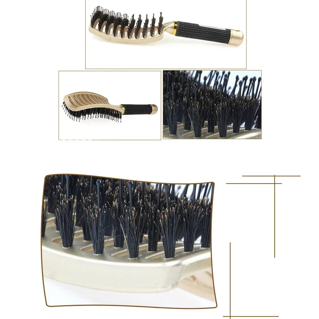 Boar & Nylon Hair Brush – Scalp Massage & Detangling