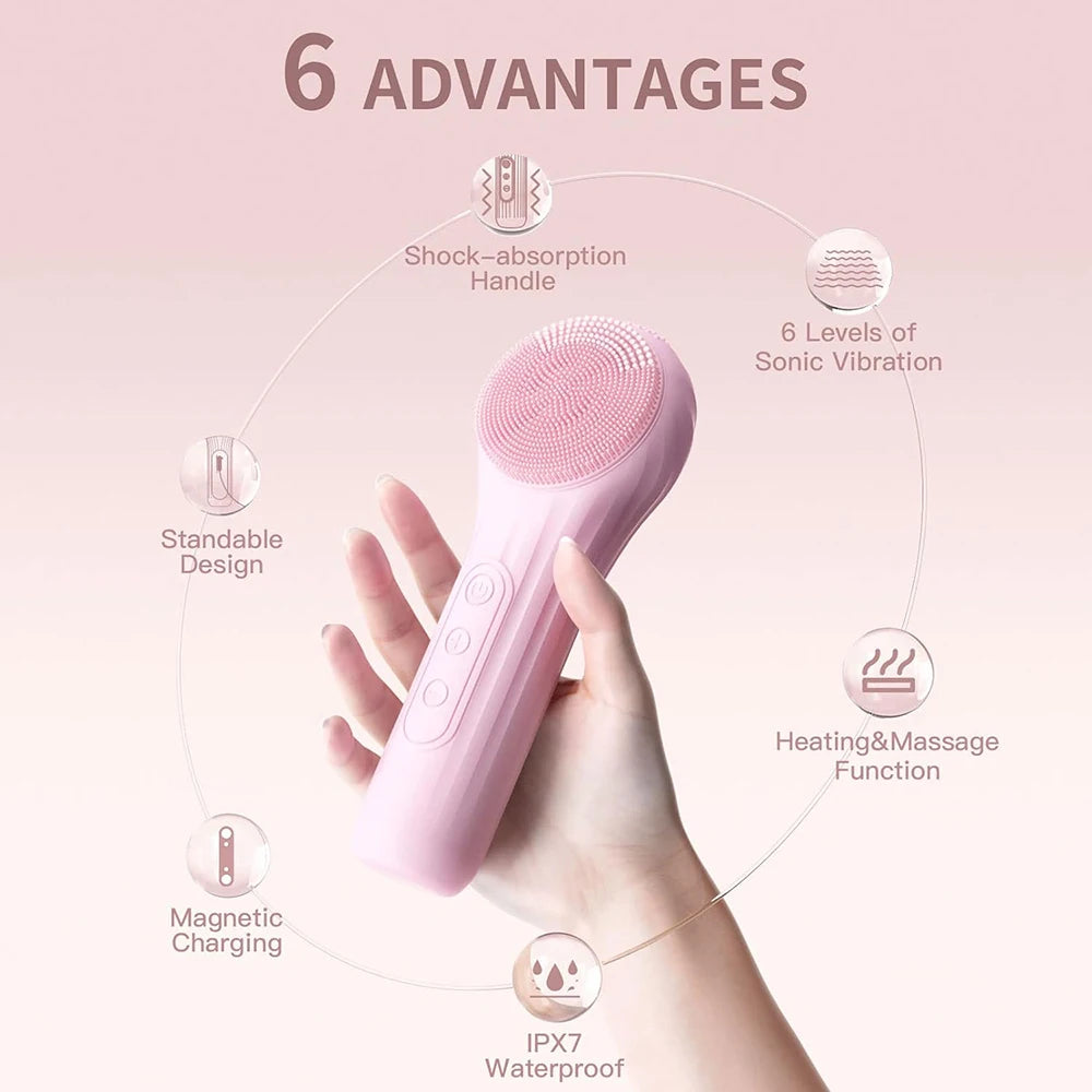 Sonic Glow Facial Cleansing Device – 100% Waterproof & Rechargeable