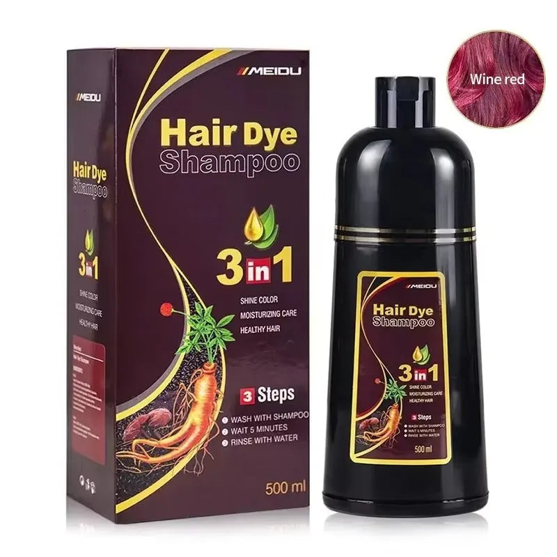 Meidu 3-in-1 Instant Hair Coloring Shampoo – Natural Black & More