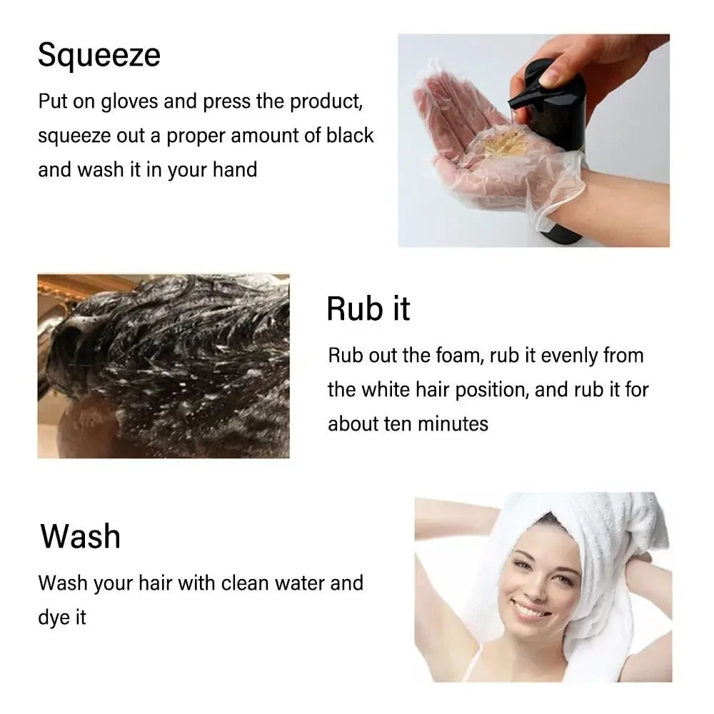 Meidu 3-in-1 Instant Hair Coloring Shampoo – Natural Black & More