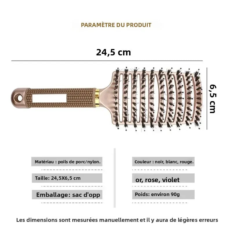 Boar & Nylon Hair Brush – Scalp Massage & Detangling