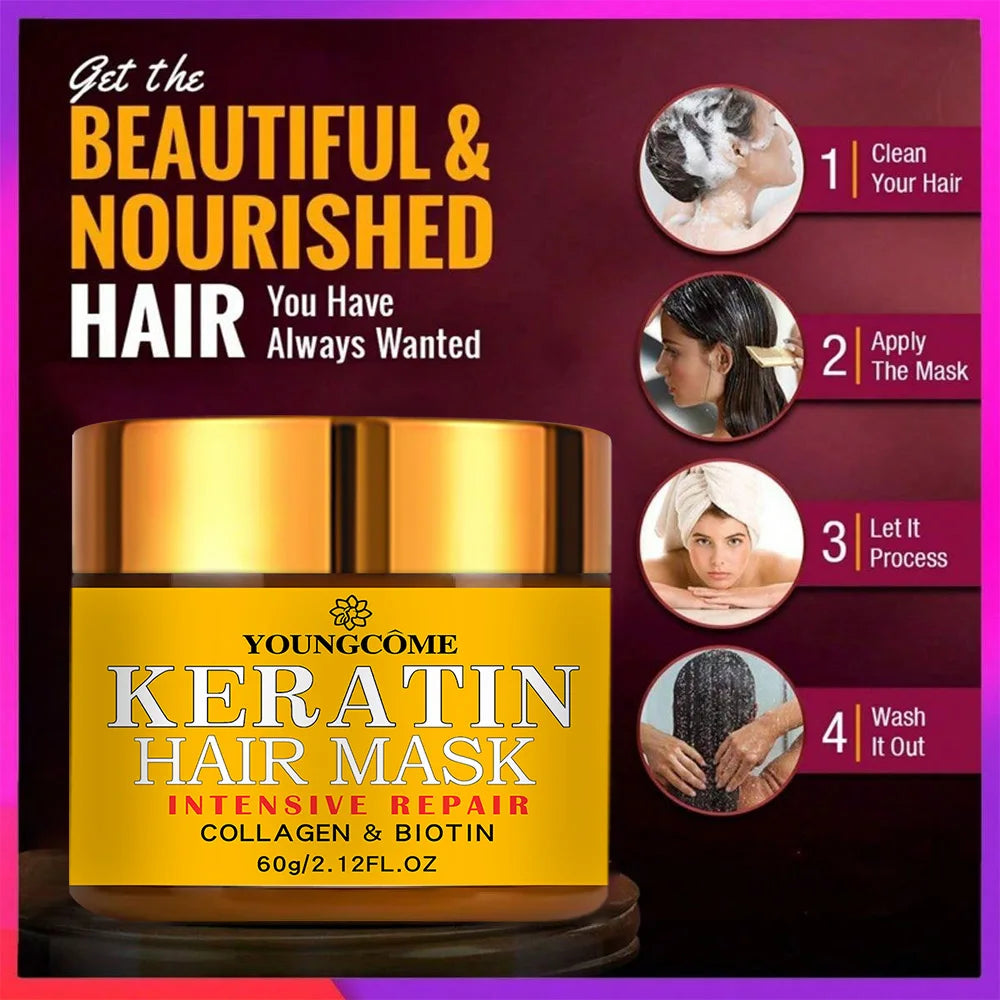 Biotin Collagen Keratin Hair Mask – Deep Repair & Nourishment