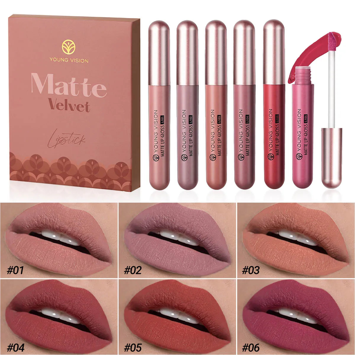The Velvet Muse Collection: Set of 6 Matte Liquid Lipsticks