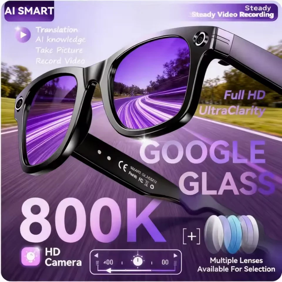 AI Smart Camera Sunglasses – 800W HD, Translation & Calls