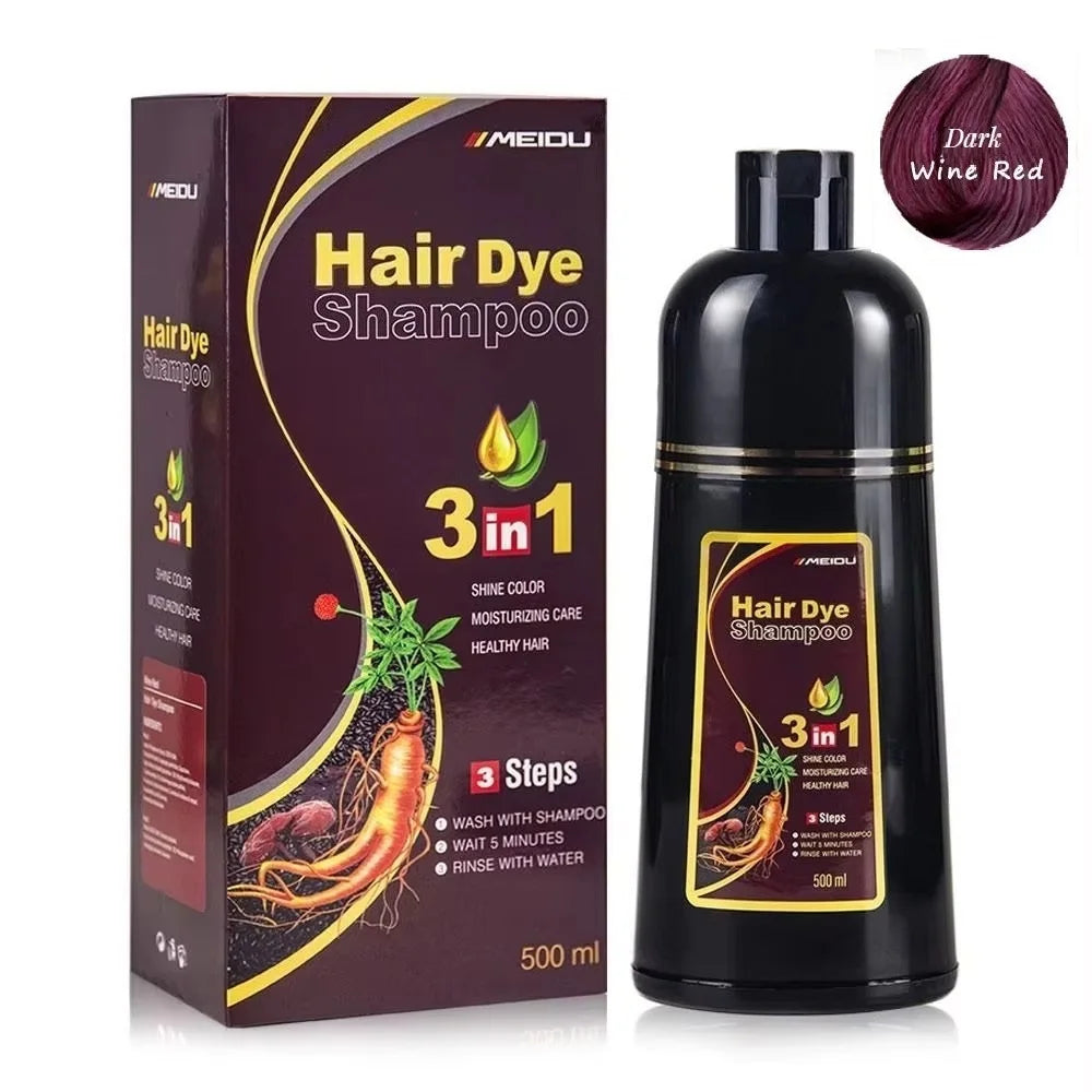 Meidu 3-in-1 Instant Hair Coloring Shampoo – Natural Black & More