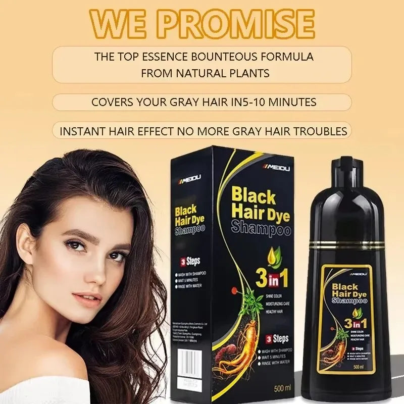 Meidu 3-in-1 Instant Hair Coloring Shampoo – Natural Black & More
