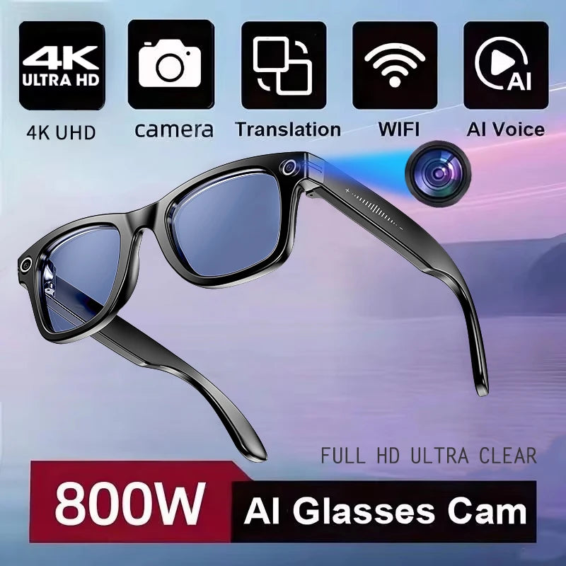AI Smart Camera Sunglasses – 800W HD, Translation & Calls