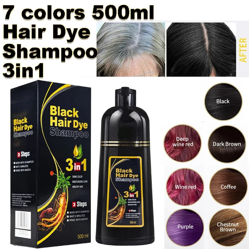 Meidu 3-in-1 Instant Hair Coloring Shampoo – Natural Black & More