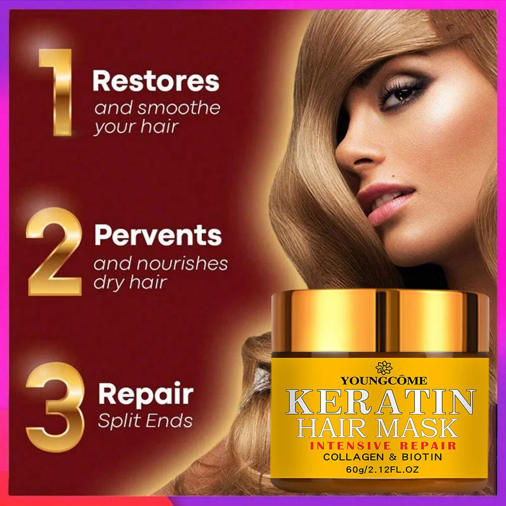 Biotin Collagen Keratin Hair Mask – Deep Repair & Nourishment