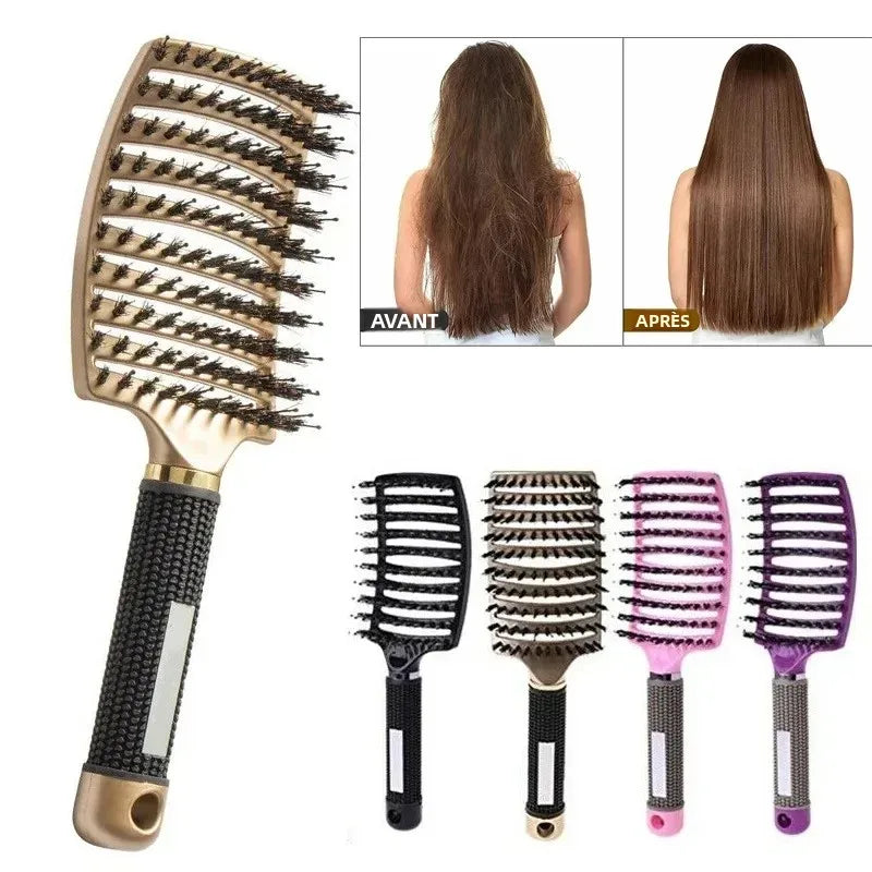 Boar & Nylon Hair Brush – Scalp Massage & Detangling