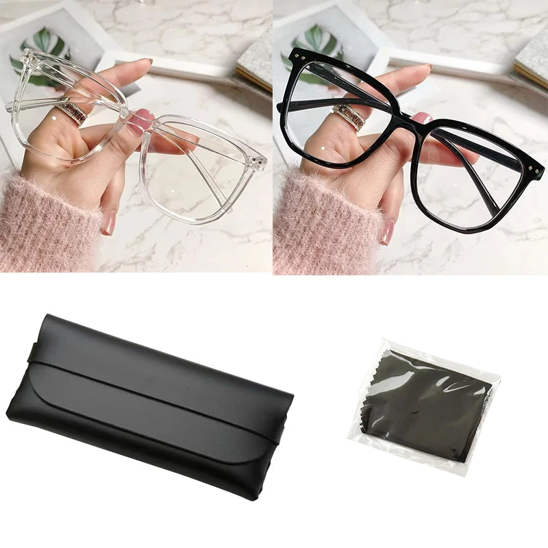Blue Light Blocking Glasses for Women – Retro Flat Frame Eyeglasses