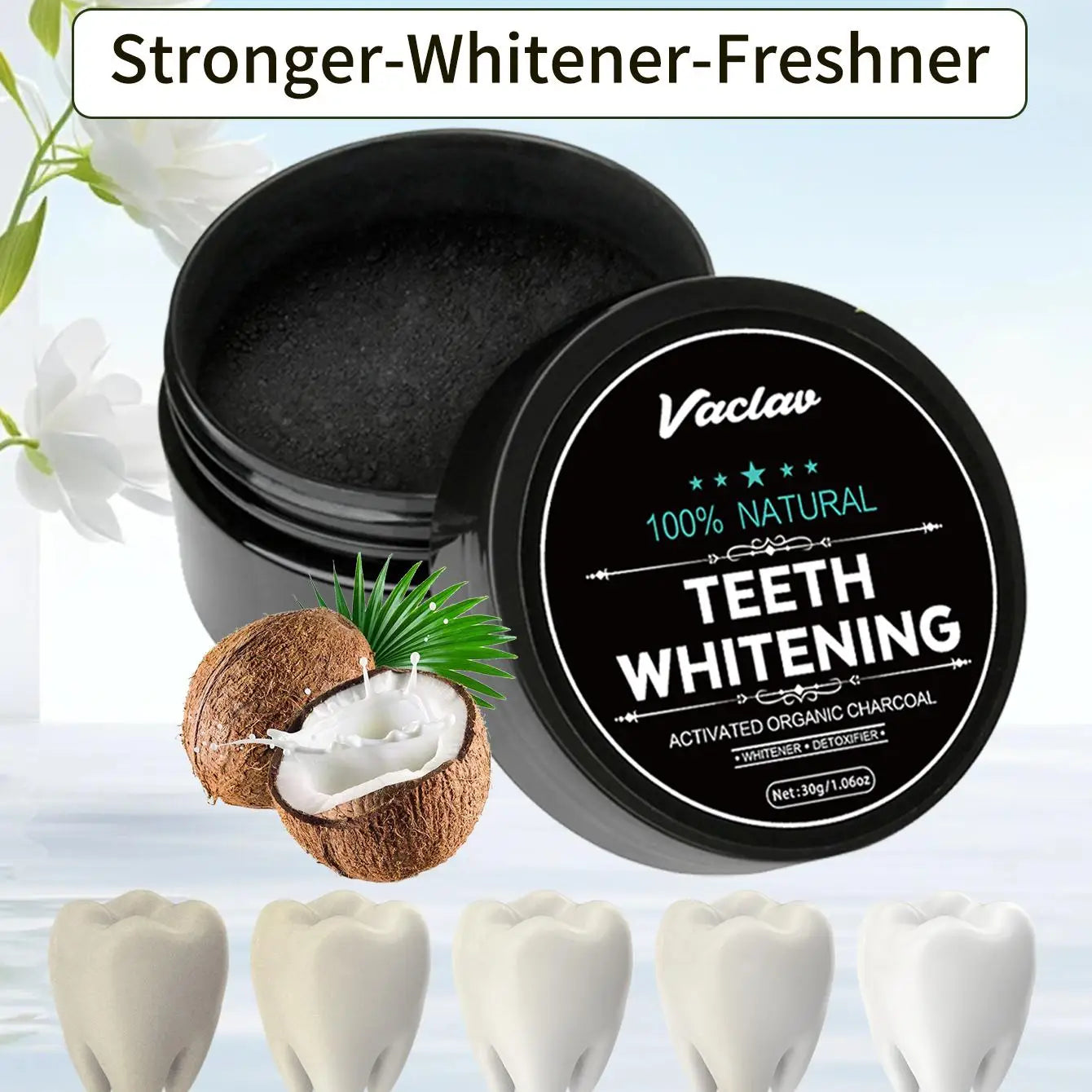Vaclav Activated Charcoal Teeth Whitening Powder